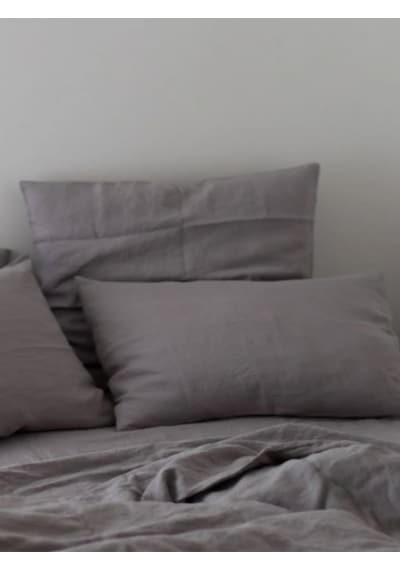 Açık Gri Yastık Kılıfı 2'li Set 50x70 Cm Açık Gri