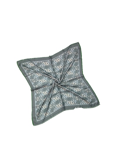 Mim Eşarp Ebruli Kışlık Desenli Eşarp 95x95 Cm Füme - Gri