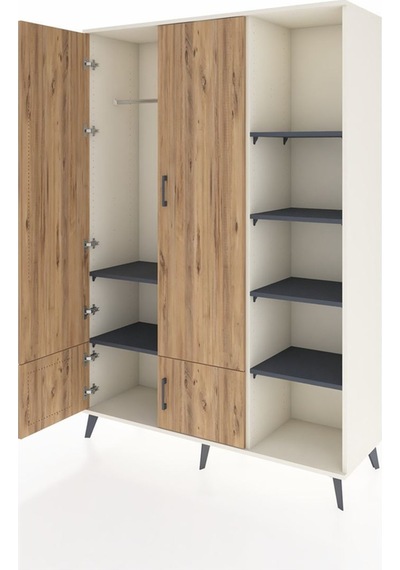 Hyperion Dolap 6 Raflı 4 Kapaklı Tek Askılı 132x44x195 Aytaşı-çam/antrasit Atlas Çam/antrasıt Hyperion Dolap 6 Raflı 4 Kapaklı Tek Askılı 132x44x195 Aytaşı-çam/antrasit Atlas Çam/antrasıt