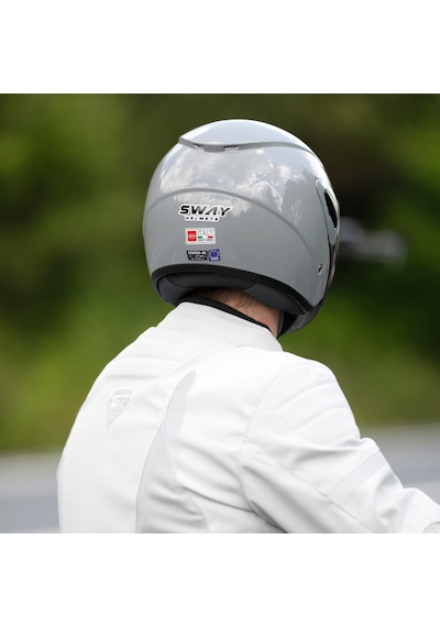 Sway SW 700 Ayna Camlı Yarım Kask Gri