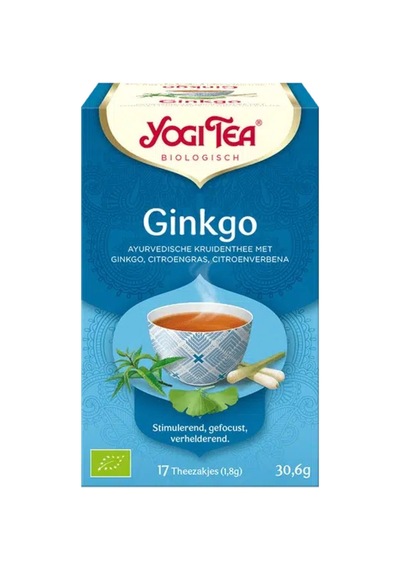 Ginkgo Çayı 17 Poşet Kafeinsiz Organik Bitki Çayı Limon Otu & Bitki Karışımı