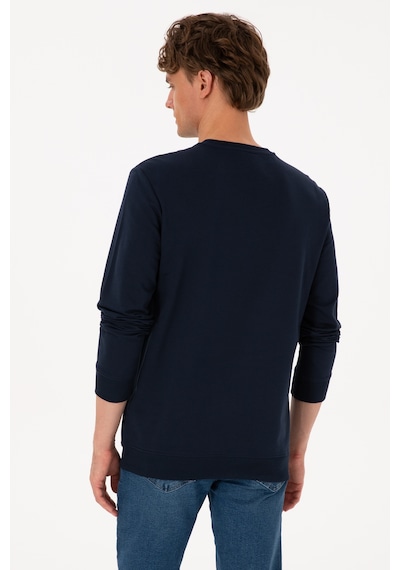 U.S. Polo Assn. Erkek Bisiklet Yaka Regular Fit Lacivert İnce Sweatshirt 50316315-VR033