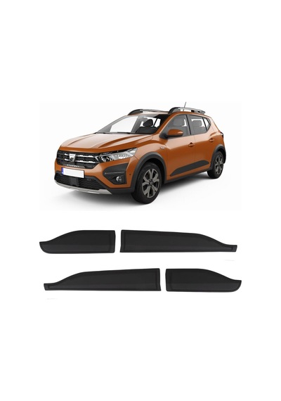 Dacia Sandero Stepway 2021 Ve Sonrası Uyumlu Kapı Dodik Seti 4 Parça Abs Mat Siyah