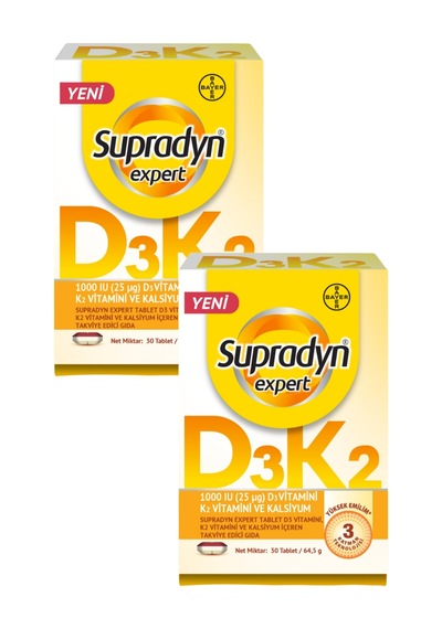 Supradyn Expert D3k2 Ve Kalsiyum 30 Tablet X 2 Adet
