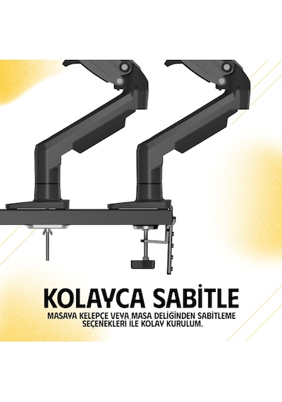 Enraco North Bayou Nb F80 17"-32" Amortisörlü 2-9 Kg Monitör Standı Yeni Tasarım 2026 Versiyon Gray Edition