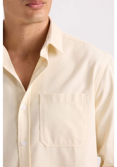 DeFacto Regular Fit Polo Yaka Gabardin Uzun Kollu Gömlek D4934AX24AUBG760 DeFacto Regular Fit Polo Yaka Gabardin Uzun Kollu Gömlek D4934AX24AUBG760