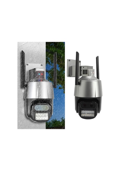 Pazarız Dış Mekan Güvenlik Kamerası 360 Wifi Kamera,çift Lensli Su Geçirmez 8x Hybrit Zoom 45