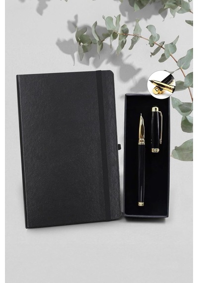 Trendmiya Siyah Defter & Siyah Dolma Kalem Genel