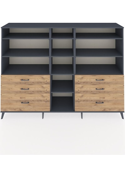 Hyperion Dolap 10 Raflı 6 Çekmeceli 220x44x163 Antrasit-antrasit Antrasit-antrasit/çam Hyperion Dolap 10 Raflı 6 Çekmeceli 220x44x163 Antrasit-antrasit Antrasit-antrasit/çam