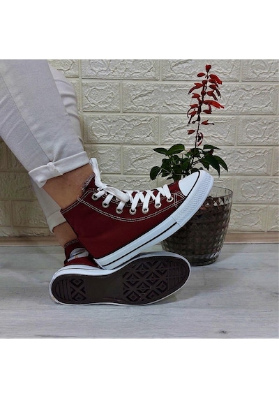 Fiyra 555 Bordo Uzun Unisex Sneaker Keten Spor Ayakkabı 001