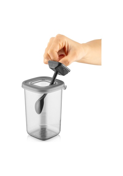 Alessi 9 Adet Kendinden Kaşıklı Etiketli Baharatlık Seti 450 Ml Antrasit Siyah