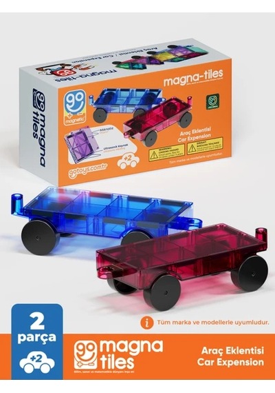 Go Magnetic Series 2 Adet Araba Eklentisi Manyetik Oyuncak - Mıknatıslı Manyetik Bloklar