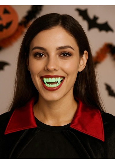 Cadılar Bayramı Fosforlu Vampir Dişi Halloween Parti Kostüm Aksesuarı Genel