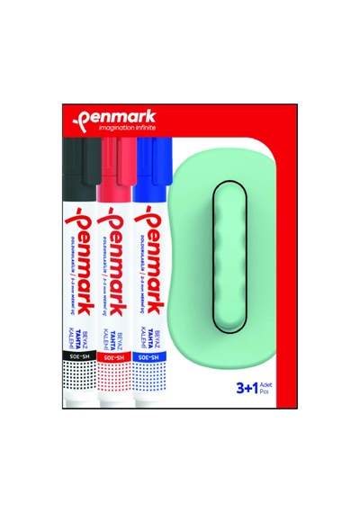 Penmark Beyaz Tahta Kalemi 3'lü Set Ve Silgi Genel