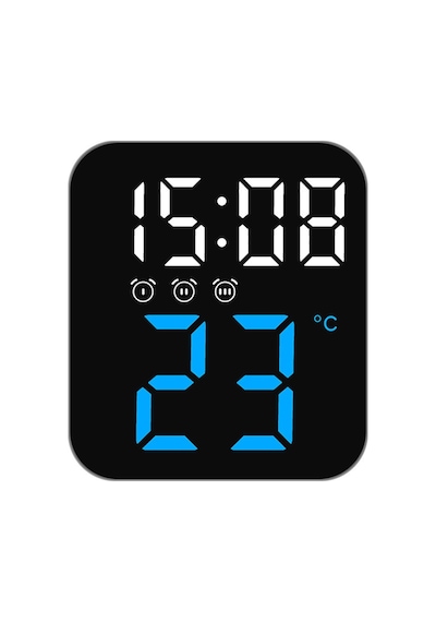 Sıcaklıklı Duvar Saati, Pille Çalışan Çalar Saat Duvar Saati, Ayarlanabilir Parlaklık Dimmer, Led Elektronik Tar Diğer