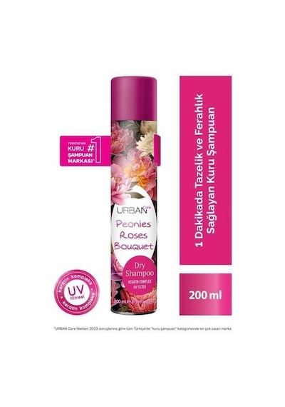 Urban Kuru Şampuan 200ml Peonies Roses Bouquet Tüm Saç Tipleri
