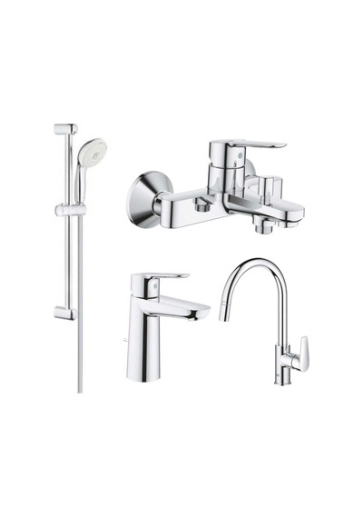 Grohe Baudge Set 23605000 - 23758000 - 30536000 Ve Grohe Tempesta 100 27644001 Sürgülü Duş Seti Krom