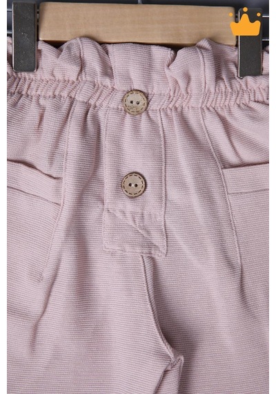 Babyhola 1-3 Yaş Kız Bebek Çocuk Çıtçıtlı Badi Pantolon Şık Alt Üst 2'li Takım Bayramlık 2327 Beyaz