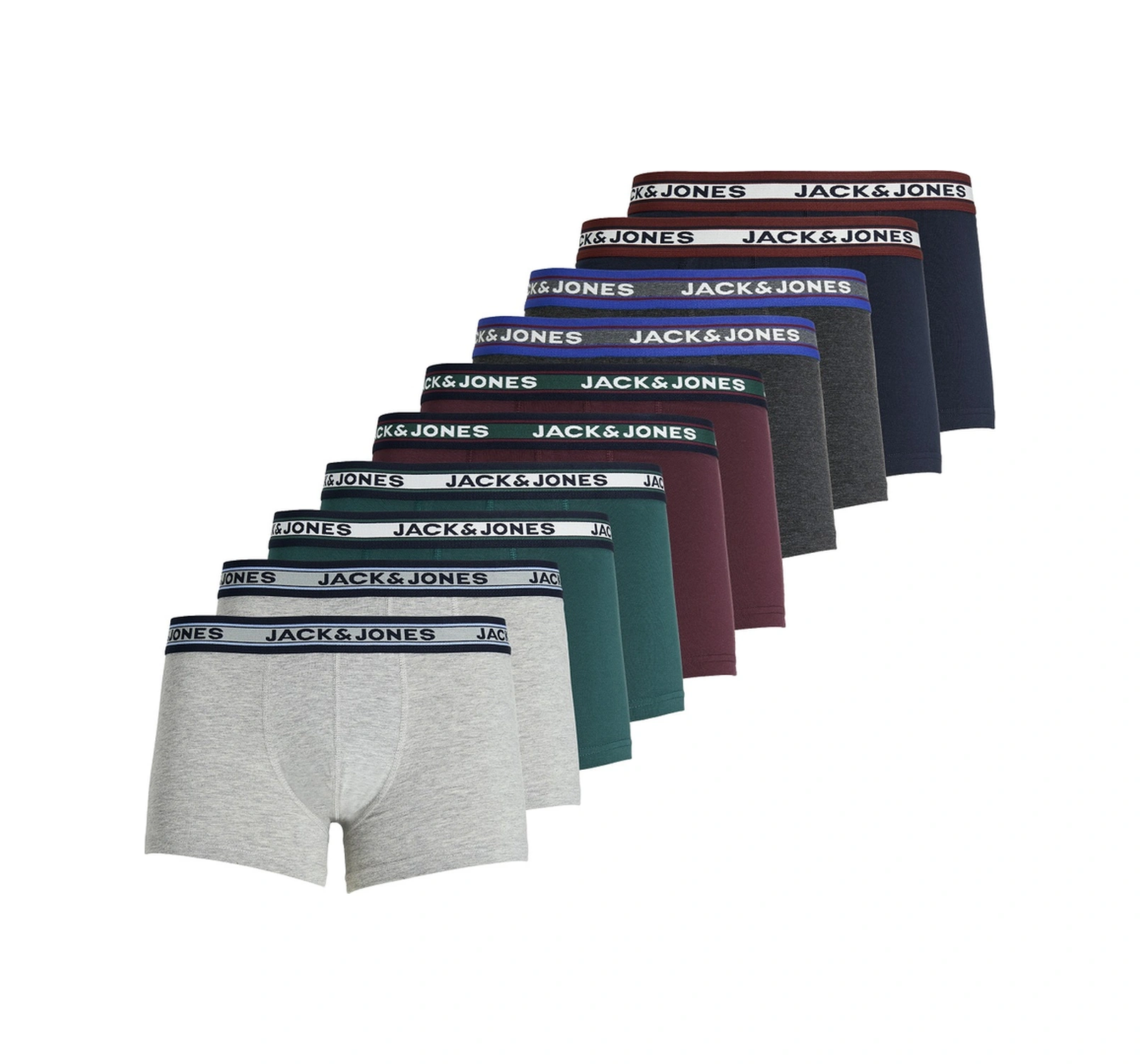 Jack & Jones Jack Jones Erkek Pamuklu Karışık Renkli 10 Lu Boxer 12189937 Siyah