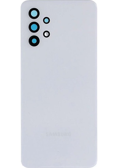 Samsung A32 Kamera Camlı Beyaz Uyumlu Arka Kapak Batarya Kapağı Pil Kapağı Beyaz