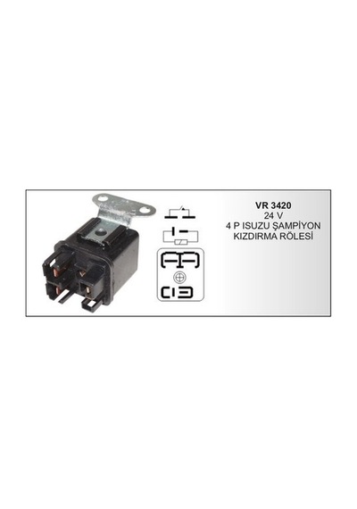 Isuzu Uyumlu 24V 4 Uçlu Kızdırma Öncesi Röle