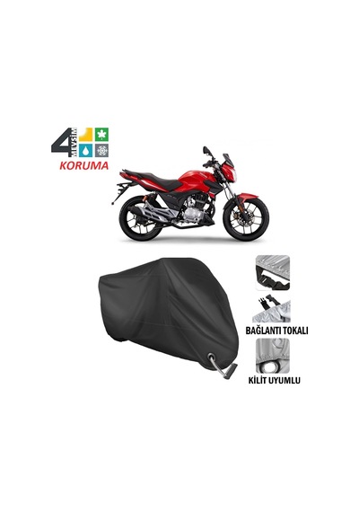 Derbi Stx 150 Motosiklet Brandası ( Kilit Uyumlu - Siyah