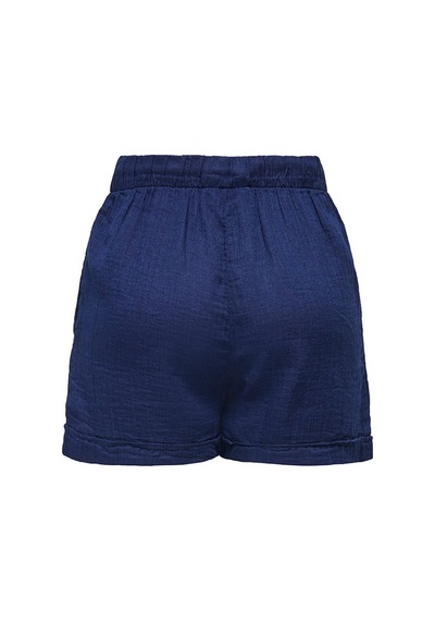 Only Onlleonı Seersucker Pull Up Shorts Wvn Kadın Blue Şort - 15367288 Mavi