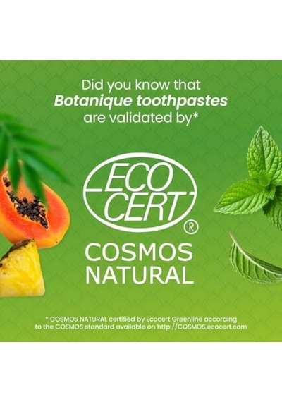 Himalaya Botanique Beyazlatıcı Komple Bakım Diş Macunu 75ml Ecocert Cosmos Sertifikalı Organik Aktif, Nane Aromalı Daha Beyaz Dişler, Daha Ferah Nefes Florür & Gluten İçermez