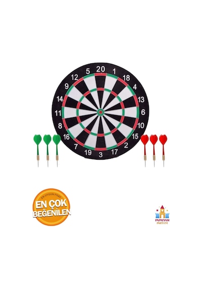 Profesyonel Oyuncular İçin Büyük Boy Çift Taraflı Dart Seti - 6 Oklu Dart Seti