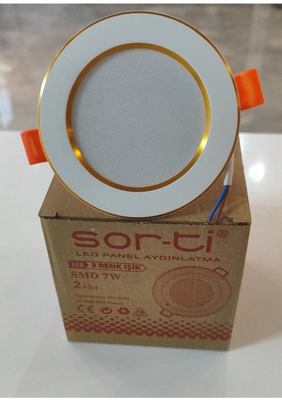 Sorti 7w Sıva Altı 3 Renk Led Spot Gold Kasa Beyaz - Gold