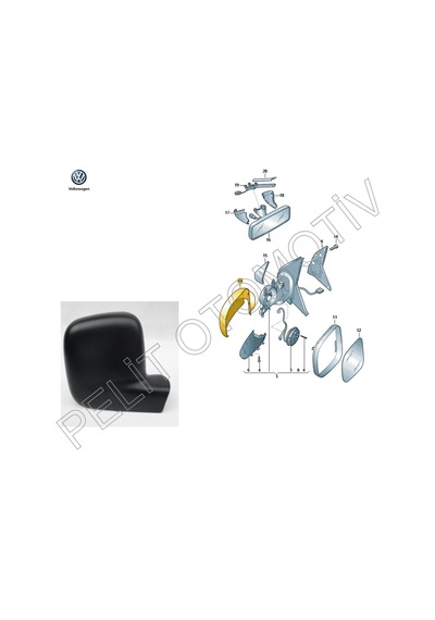 Caddy 2004-2020 Sağ Dış Ayna Kapağı 7h1857528a