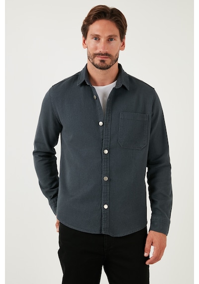 Buratti Pamuklu Tek Cepli Regular Fit Erkek Gömlek Cf25W129140 Antrasit