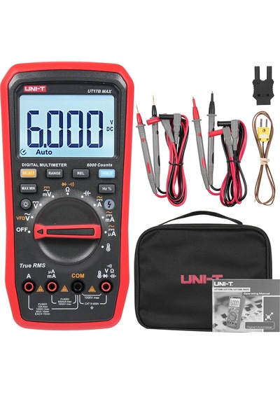 Ut17b Max Dijital Multimetre 1000v 6000 Sayım Multimetre Test Cihazı Vfd True Rms Voltmetre Ampermetre Vfd İnverter Ölçümü Ac/dc Voltaj