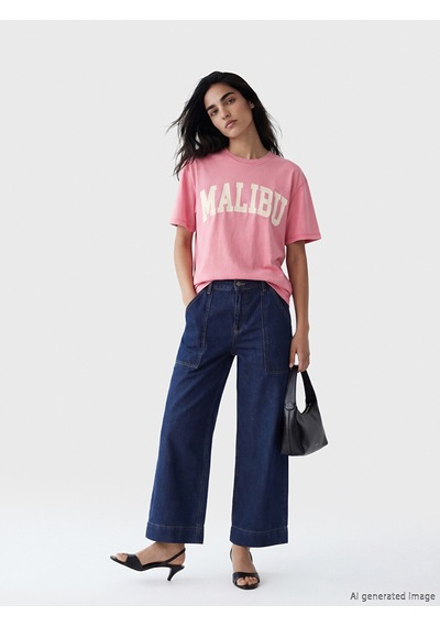 Lcw Vision Pembe Oversize %100 Pamuklu Kadın Tişört