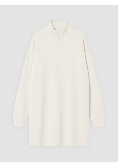Lcw Modest Beyaz Dik Yaka Soft Touch Kadın Sweatshirt Tunik