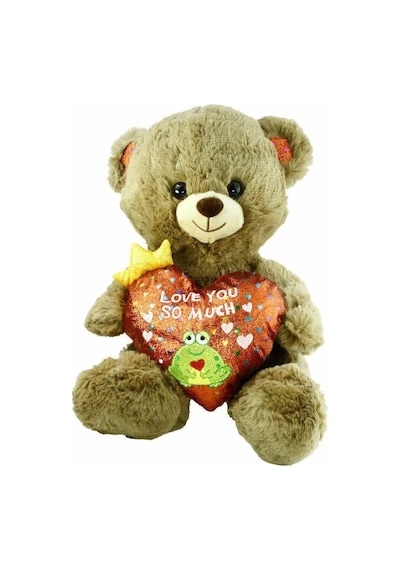 Mey İthalat Pjh2323 Peluş Kalpli Ayı Love You 30 Cm Bej