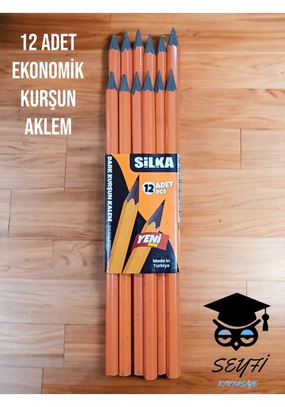 Ekonomik Siyah Kurşun Kalem 12 Adet Türk Malı Siyah