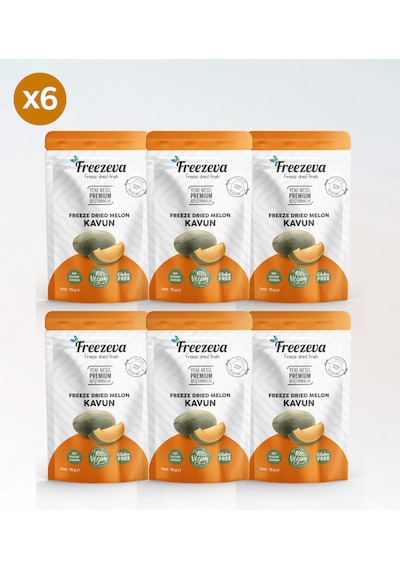 6'lı Paket Dondurularak Kurutulmuş Kavun Freeze Dried Kavun Freeze Dry Kavun Kurusu 6x15 Gr 90 G