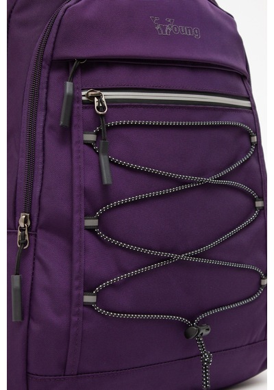 Kaff Young 51537 Purple Mor Unisex Çok Cepli Suya Dayanıklı Sırt Çantası