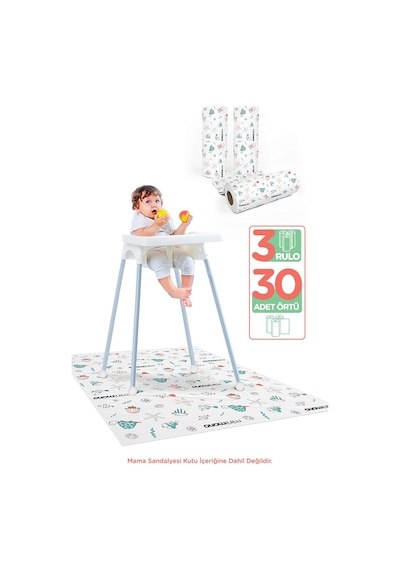 Minimono 3'lü Desen Mama Sandalyesi Altı ve Aktivite Örtüsü