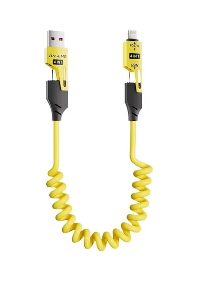 Spiral Esnek Usb Type-c Ve Lightning Şarj Kablosu 1.5 Metre