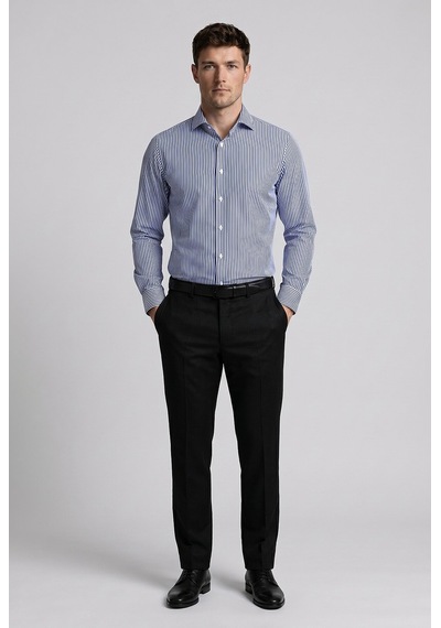 Bisse Lacivert Regular Fit Cepsiz Uzun İtalyan Yaka Gömlek Gmczg261027 C39