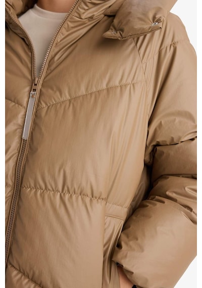 Defacto Relax Fit Kapüşonlu Fermuarlı Şişme Parka F2896ax25wnbn67 Kahve-bn67