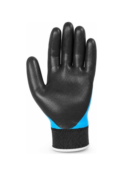 1 Çift Nitril Mavi Siyah No: 10 Beden Polyester Double Nitril İş Güvenlik İnşaat Eldiveni