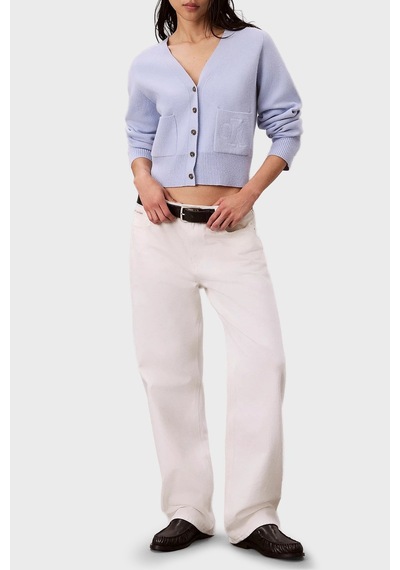 Calvin Klein Yün Karışımlı V Yaka Düğmeli Kadın Hırka Lv044h327g Mavi