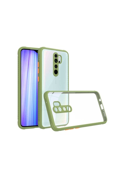 Kilifone - Redmi Note 8 Pro Uyumlu Kılıf Arkası Şeffaf Renkli Kenarlı Kaff Kapak - Mor - T17844