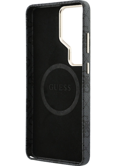 Galaxy Uyumlu S26 Ultra Kılıf Guess Lisanslı M-safe Uyumlu Script Yazı Logolu 4g Desenli Kapak Siyah Siyah
