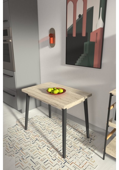 Vilinze Avanos Mdf Sabit Traverten Mutfak Masası - 60x90 Cm