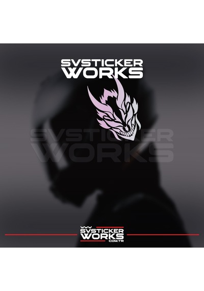 Dragon Ejder Kask Sticker Tüm Kasklar Uyumlu Tek Yön 1 Adet Hologram