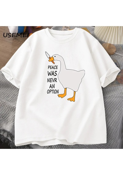 Flood Of Style Kaz Barış Asla Bir Seçenek Oldu T-shirt Erkek Kadın Yaz Pamuk Tee Moda Eğlence Serin Erkek Gi Beyaz